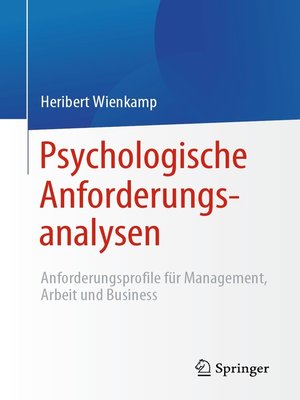 cover image of Psychologische Anforderungsanalysen
